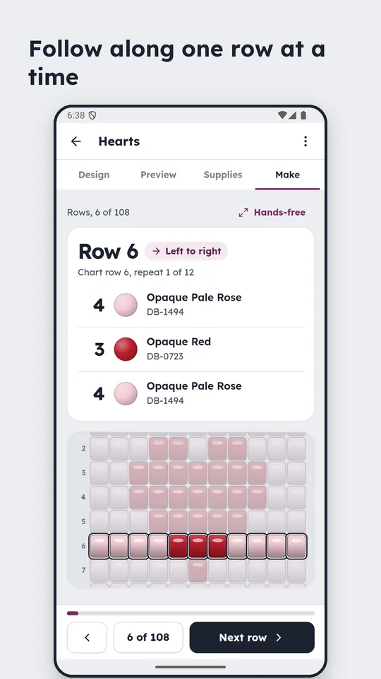 Worked row by row