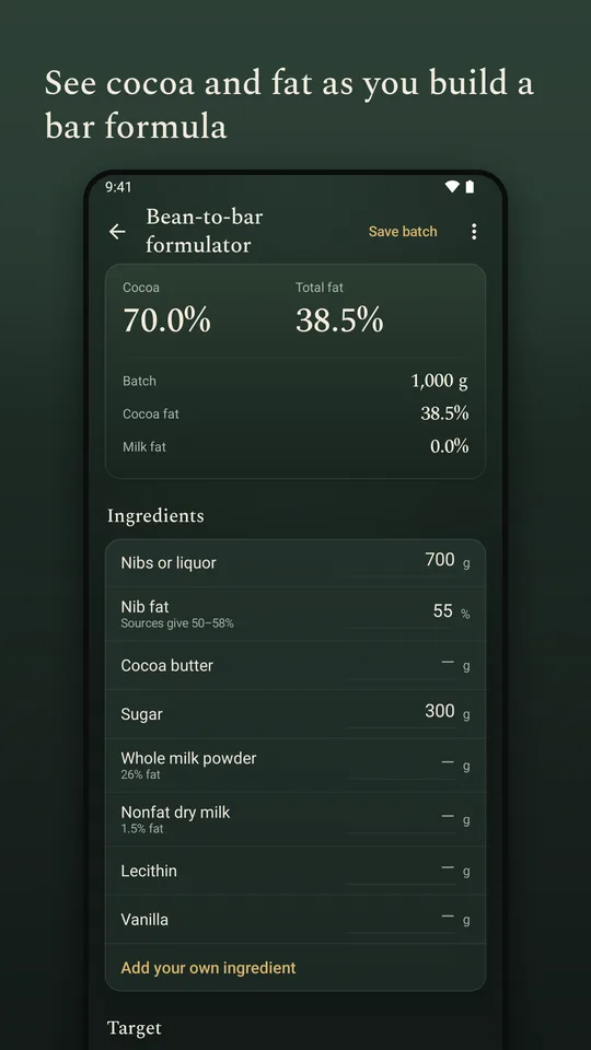 The bean-to-bar formulator.