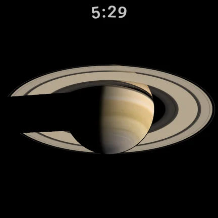 Saturn, with the rings at today's tilt.